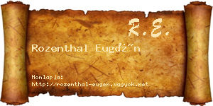 Rozenthal Eugén névjegykártya